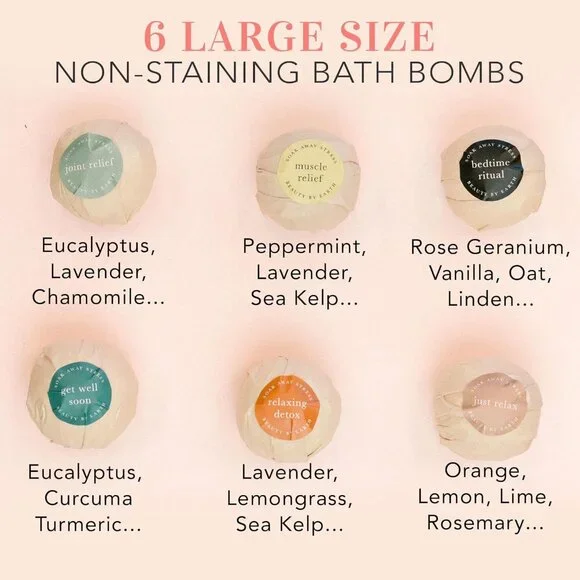 Bath Bombs Gift Set,Made with Organic & Natural Ingredients, Relaxing Spa Gift